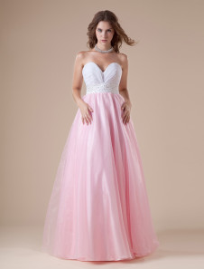 Fuchsia Sweetheart Beading Organza Woman's Prom Dress