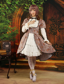 Classic Layered Long Sleeves Light Gray Lolita Outfits 