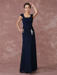 Chiffon Evening Dress Applique Mother Of The Bride Dress Ruched A Line Party Dress In Floor Length