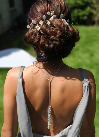 Hochzeitshintergrund-Halskette Weißer Anhänger Brautschmuck für Frauen