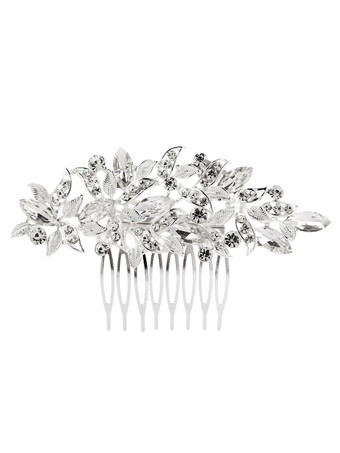 Wedding Silver Comb Rhinestones Headpieces Beaded Bridal Hair Accessories
