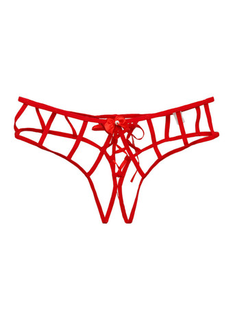 Women Sexy Panties Cut Out Bows Nylon Lingerie