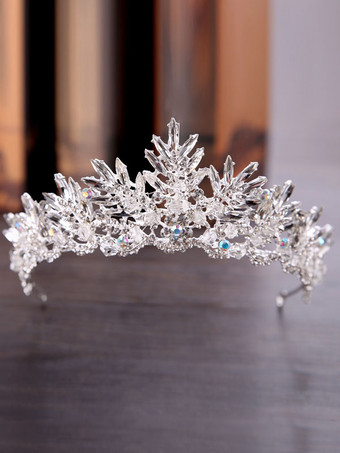 Royal Wedding Tiara Crown Silver Headpieces Princess Rhinestones Vintage Bridal Hair Accessories