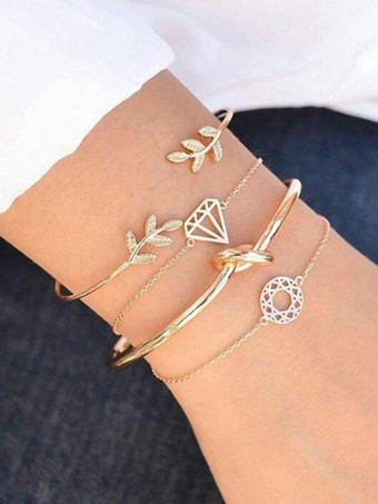 Gold Chain Bracelets 4 Pieces Bracelet Sets For Women