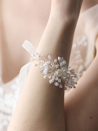 Hochzeit Armband Silber Perlen Schmuck Braut Accessoires