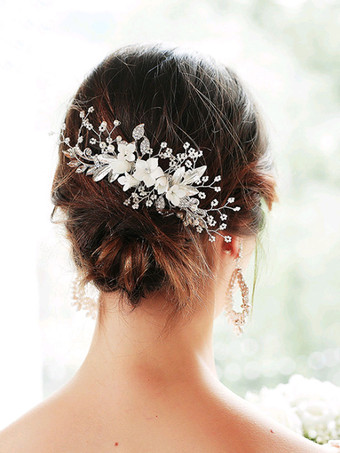 Headpiece de casamento pente flor metal acessórios de cabelo nupcial