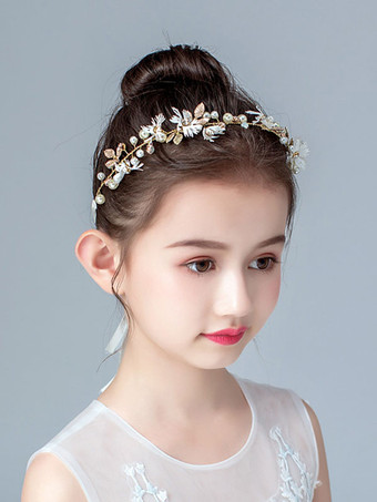 Accesorio para el pelo de niña de las flores Accesorio de perlas rubias Perla Accesorios para el cabello para niños