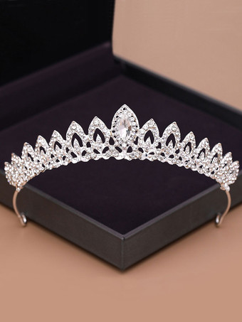 Accessori per capelli da sposa con strass in metallo con strass in tiara