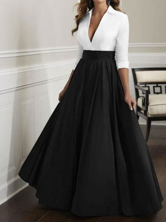 Bridal Mother Dress Black V-Neck Half Sleeves A-Line Satin Guest Dresses For Wedding Free Customization
