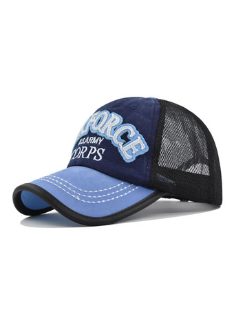 Men Hat Chic Letters Print Pattern Embroidered Polyester Blue Hats