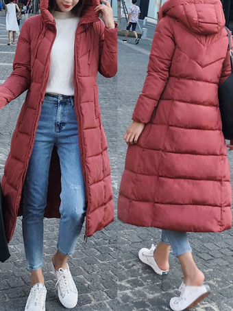 Long Puffer Coats Hooded Long Winter Outerwear For Women