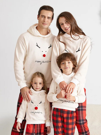 Family Christmas Pajamas Plaid Pattern Eric White Pants Top 2-Piece Set
