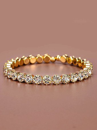 Bracelet For Woman Blond Rhinestones Round Brilliant Circles Bracelets