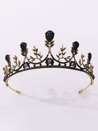Tiara corona femminile nera da sposa vintage