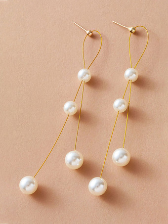 Pendientes de boda imitación perla unisex perla perforado joyería nupcial
