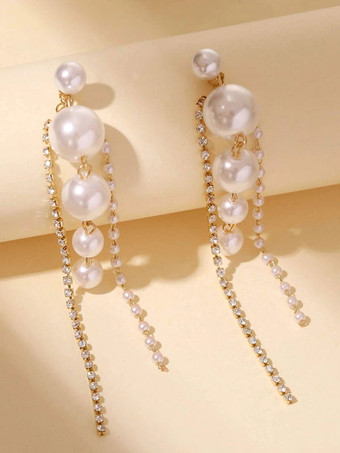Wedding Earrings Imitation Pearl Unisex Pearl Pierced Bridal Jewelry