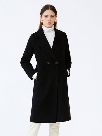 Wool 100% Coat For Women Warm Overcoat Winter Outerwear 2023