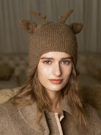 Chapeaux Femme Chic Découpes Tricotées Chauds d'Hiver Noël
