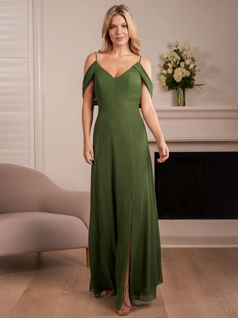 Bridesmaid Dress Chiffon A-Line Floor-Length Prom Dress Free Customization