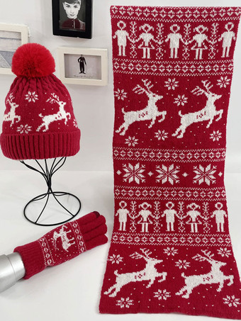 Damen Schal Weihnachten Muster Poly/Baumwollmischung Urlaub Geschenk Home Wear Winter Warm Niedlich Acc