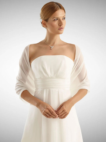 Wedding Wrap Ivory Half Sleeves Cloaks Chiffon Bridal Cover Up