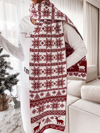 Bufanda de mujer Hermoso patrón navideño Invierno Cálido Acc