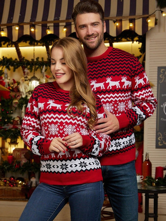 Couple 2023 Christmas Knitted Holiday Pullover Sweaters
