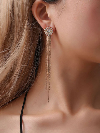 Wedding Earrings Unisex Rhinestone Pierced Bridal Jewelry