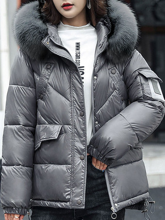 Short Puffer Coats For Women Hooded Winter Outerwear