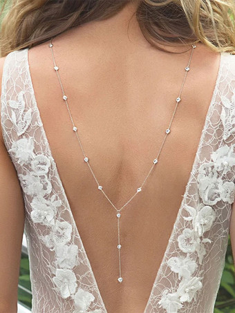 Wedding Necklaces Silver Rhinestone Wedding Necklace