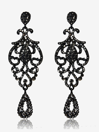 Schwarze gotische schwarze gotische Hochzeits-Ohrringe Metall durchbohrter Brautschmuck