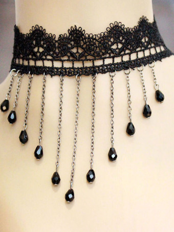 Schwarze gotische Hochzeits-Halsketten Schwarze schwarze rechteckige Hochzeits-Halskette