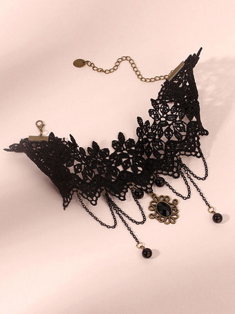 Black Gothic Wedding Necklaces Black Baguette Wedding Necklace