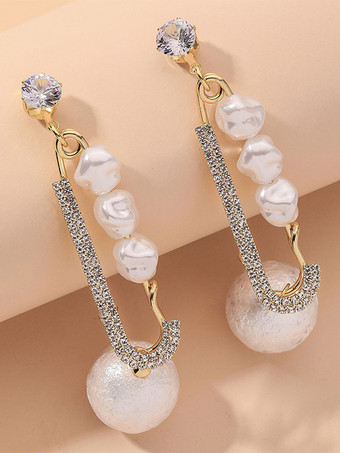 Wedding Earrings Girl's Rhinestone Pierced Bridal Jewelry 2023