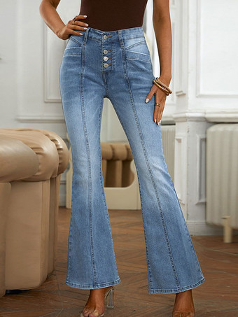 Bootcut-Jeans für Damen High Rise Cowboy Denim Flare Bottoms