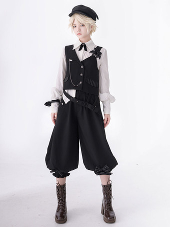 【Vorverkauf】 Gothic Lolita Ouji Fashion Bloomers Kurze Shorts mit schwarzen Rüschen