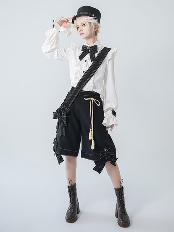 Gothic Lolita Ouji Fashion Long Sleeves Bows Ruffles Shirt