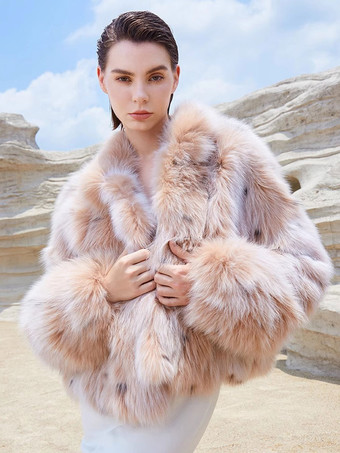 Faux Fur Coats Long Sleeves Animal Print Oversized Women Outerwear