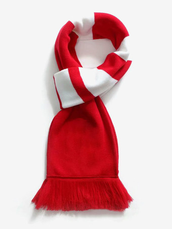Fashion scarf for club football men Fringes Stripes Polyester