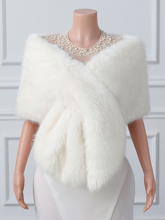 Wedding Wraps Ivory Tops Faux Fur Bridal Cover Ups