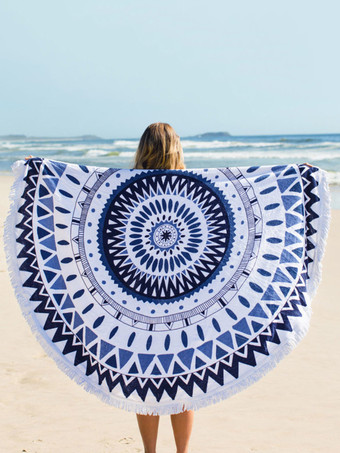 Round Beach Towels Printed Oversized Microfiber 150cm