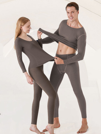 Thermal Underwear Crew Neck Long Sleeves Base Layer Two Pieces Set
