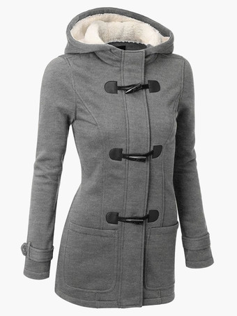 Vestes d'hiver pour femmes à capuche manteau gris vêtements d'extérieur